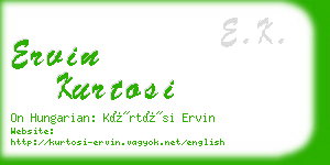 ervin kurtosi business card